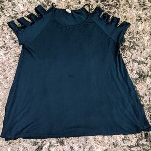 Boutique shirt with cutout arm detail